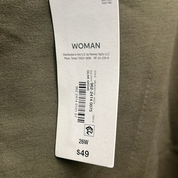 Liz Claiborne NWT Size 26W Olive Green Knee Length Skirt - Stretchy - Picture 2 of 5